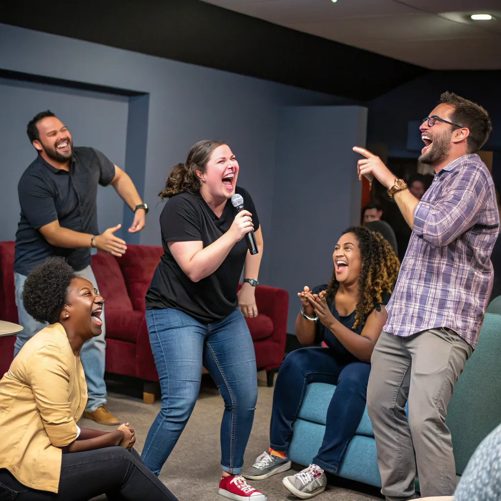 Comedy Improv Workshop Participants in Action